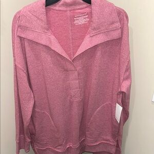 NWT Westbound Rose Pink Collared Sweatshirt plus size hooded